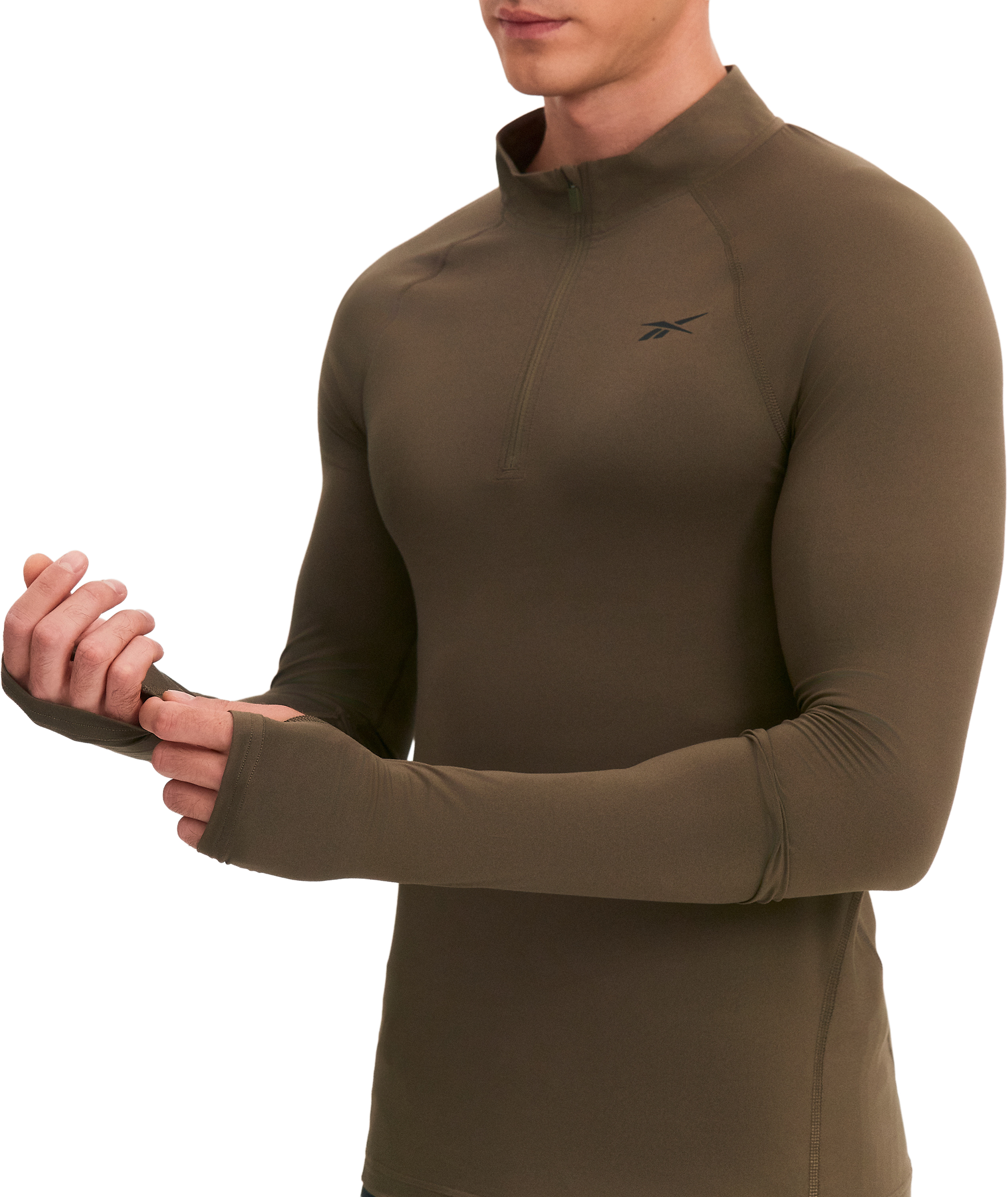 Лонгслив Reebok Rocky Ls 3/4 Zip Muscle Tee
