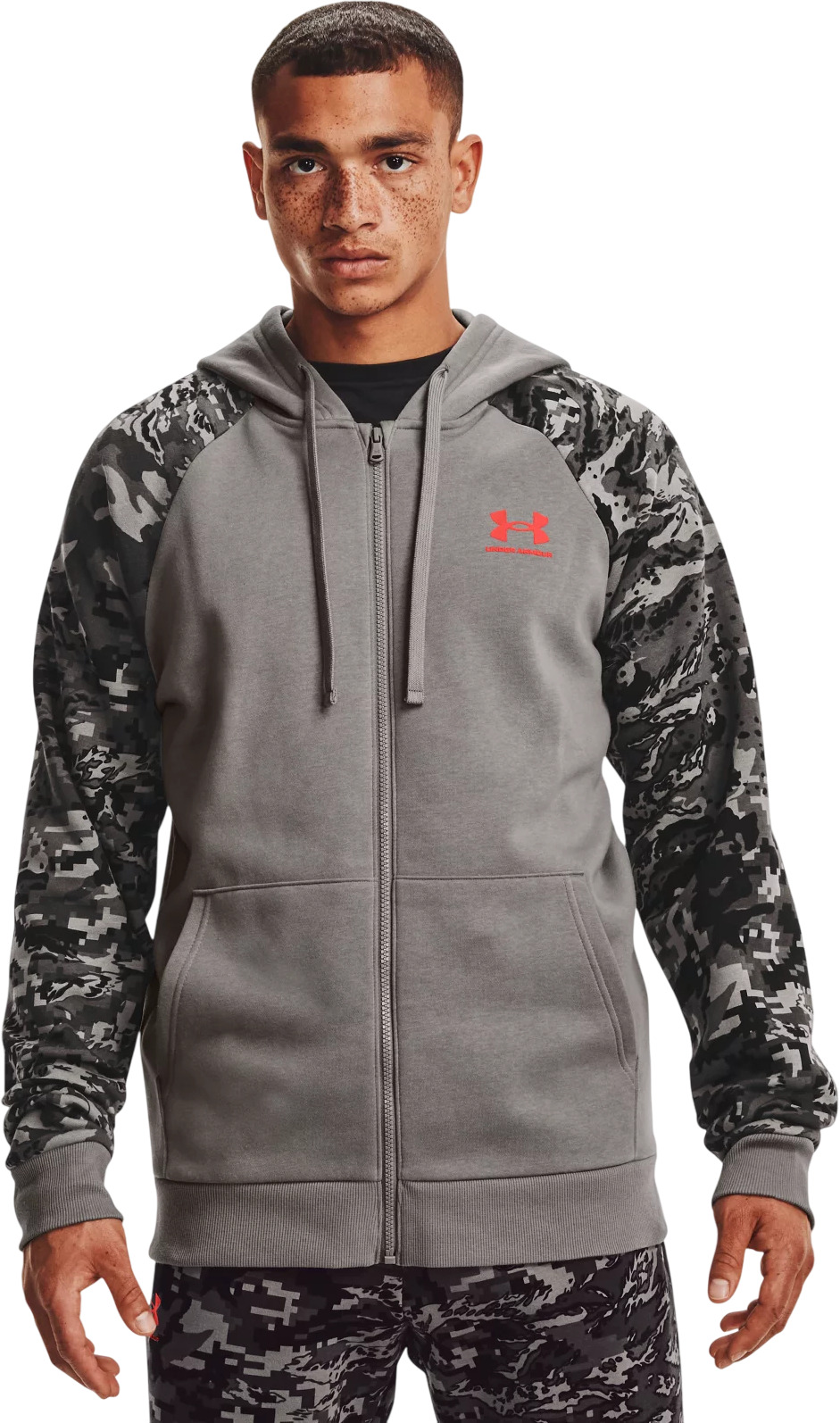 Толстовка Under Armour Rival Flc Camo Script Fz