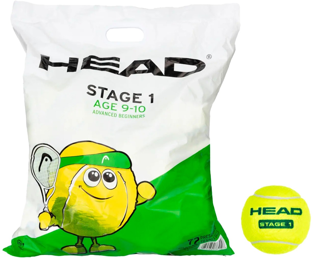 Мячи теннисные Head 3B Head Tip Green