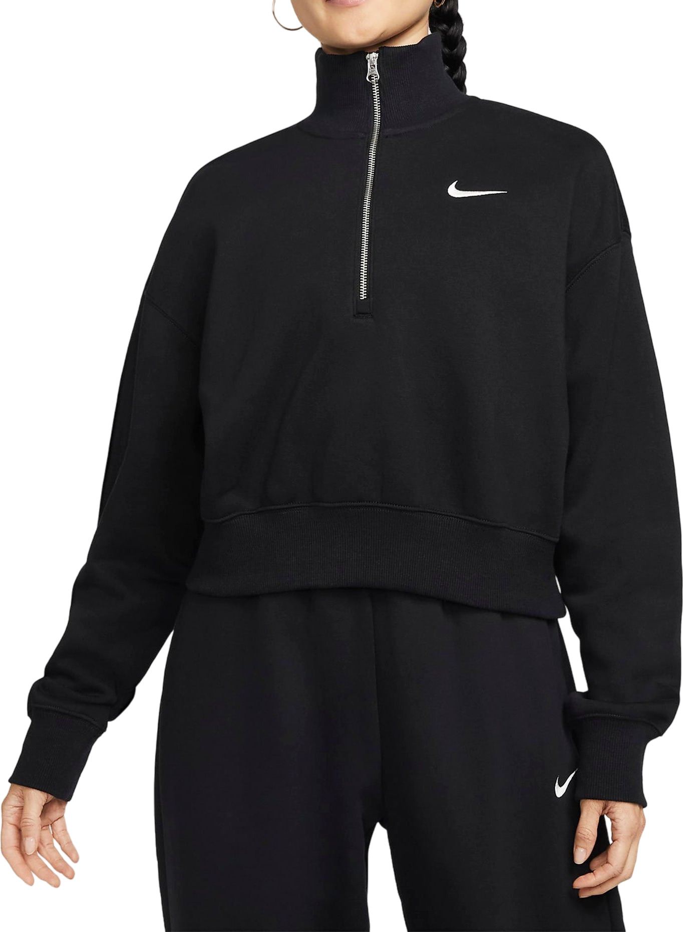 Толстовка Nike W Nsw Phnx Flc Qz Crop