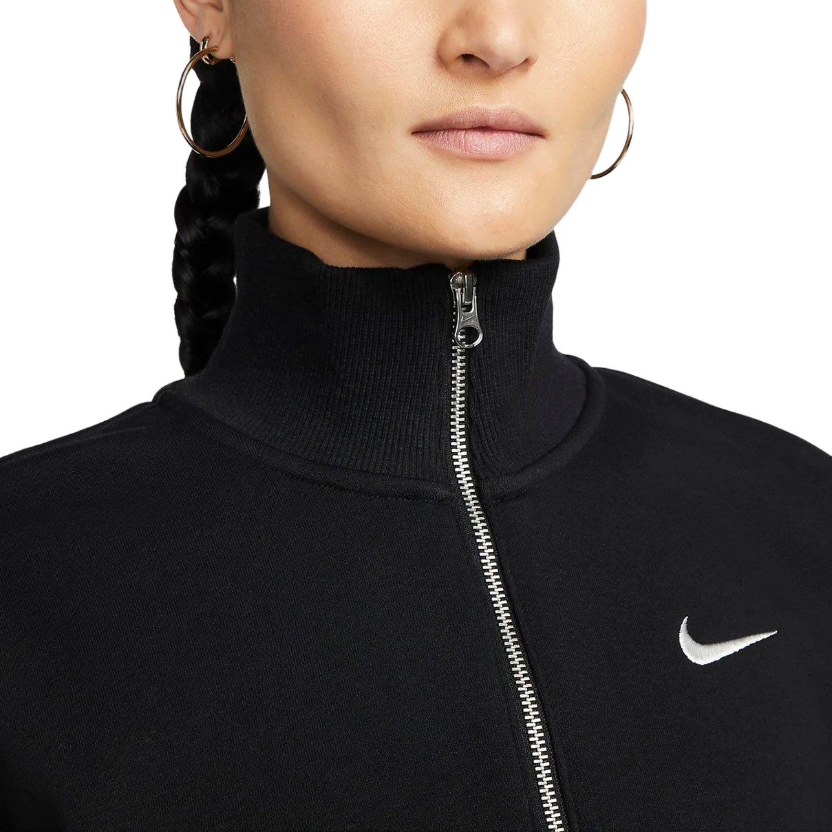 Толстовка Nike W Nsw Phnx Flc Qz Crop