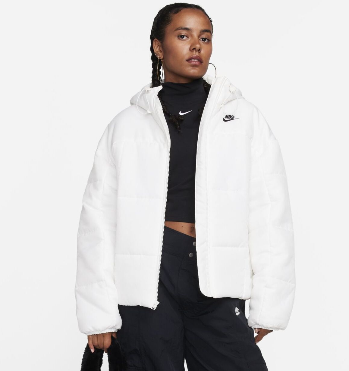 Куртка Nike W Sportswear Classic Puffer Therma-FIT Loose Hooded Jacket