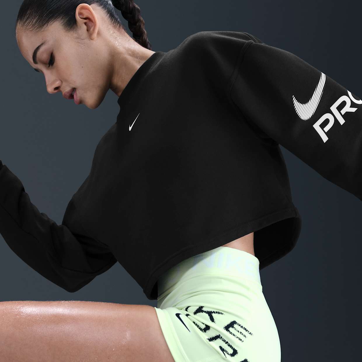Толстовка Nike W NP DF FLC CREW TT GRX