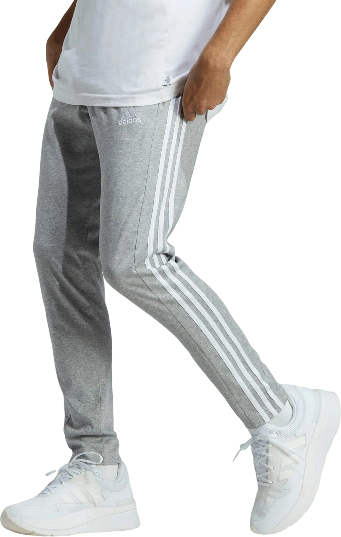 Брюки Adidas Essentials Single Jersey Tapered Open Hem 3-Stripes Pants