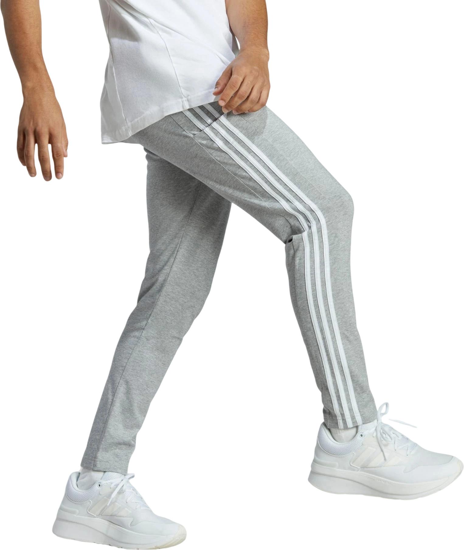 Брюки Adidas Essentials Single Jersey Tapered Open Hem 3-Stripes Pants