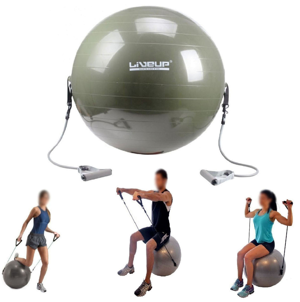 Фитбол с эспандером LiveUp Gym Ball With Expander